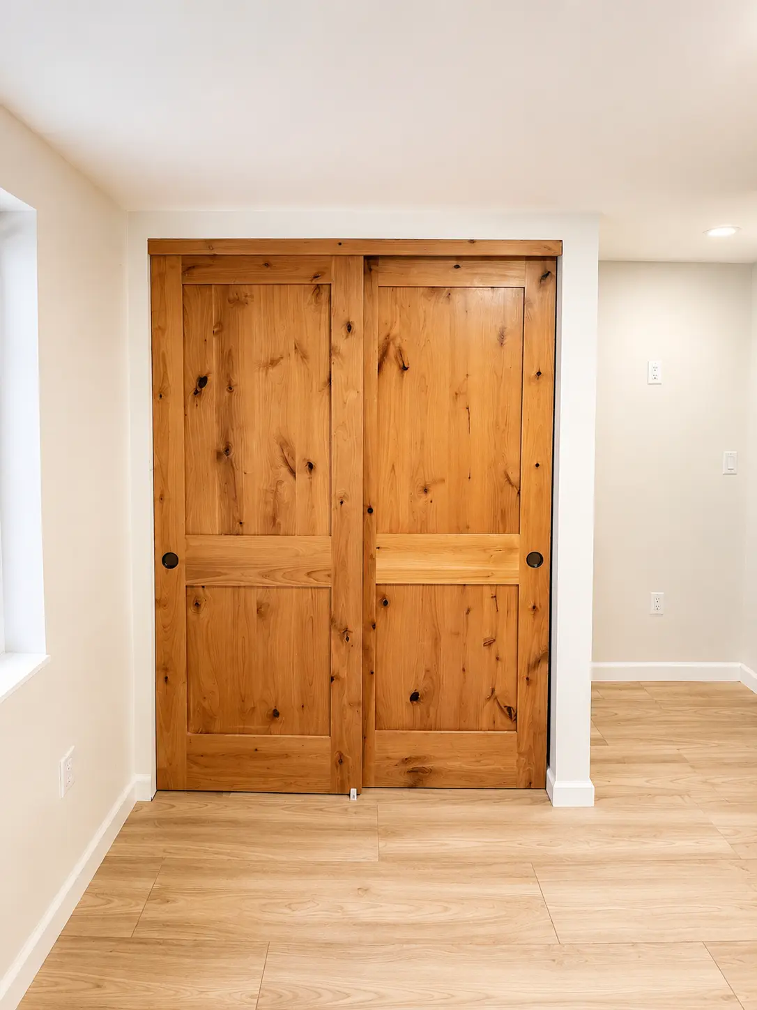 Finished custom wood barn doors