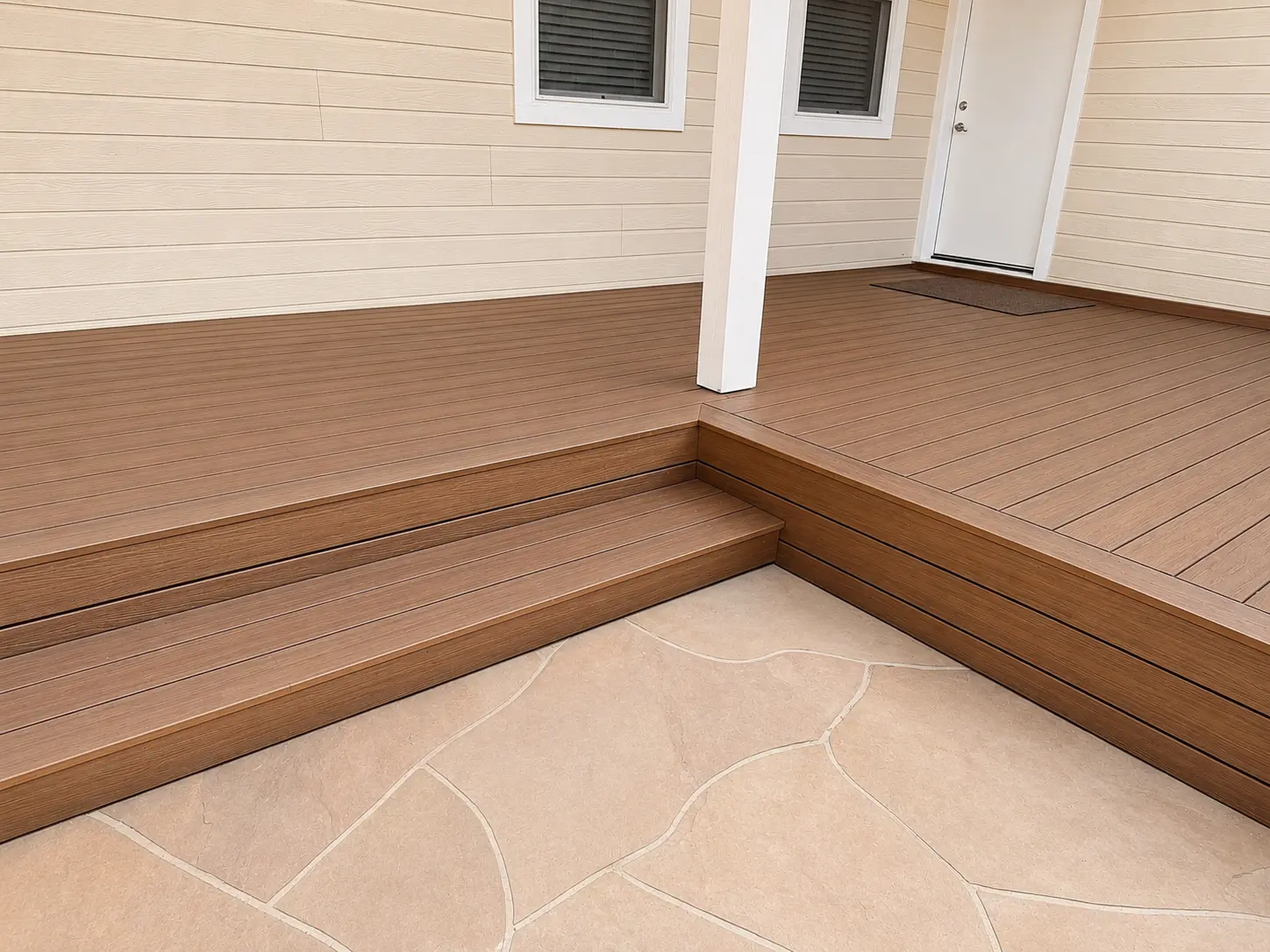 Finished composite deck and steps