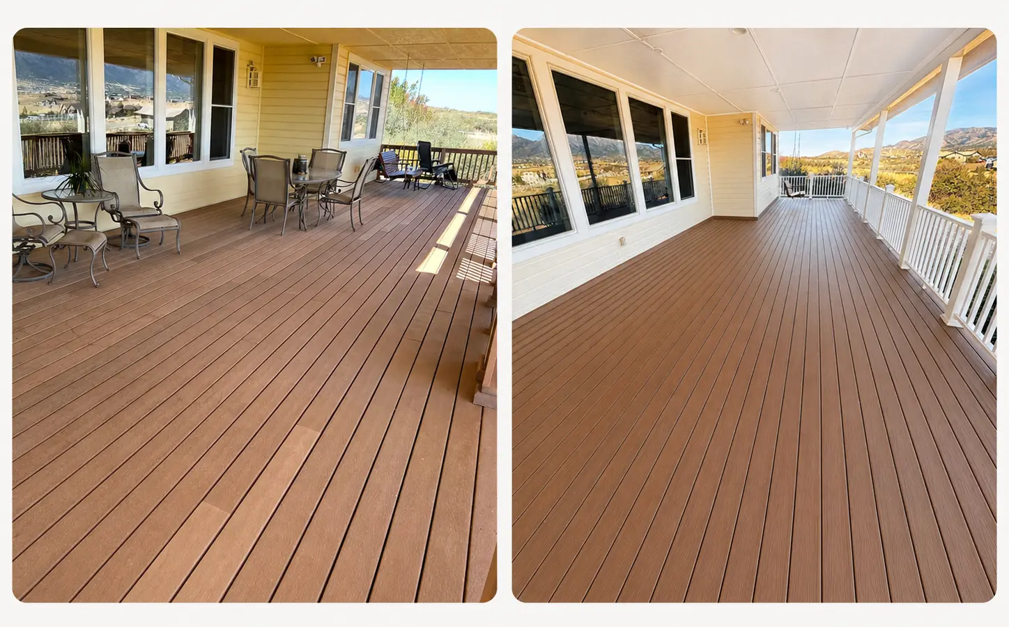 Before and after deck restoration